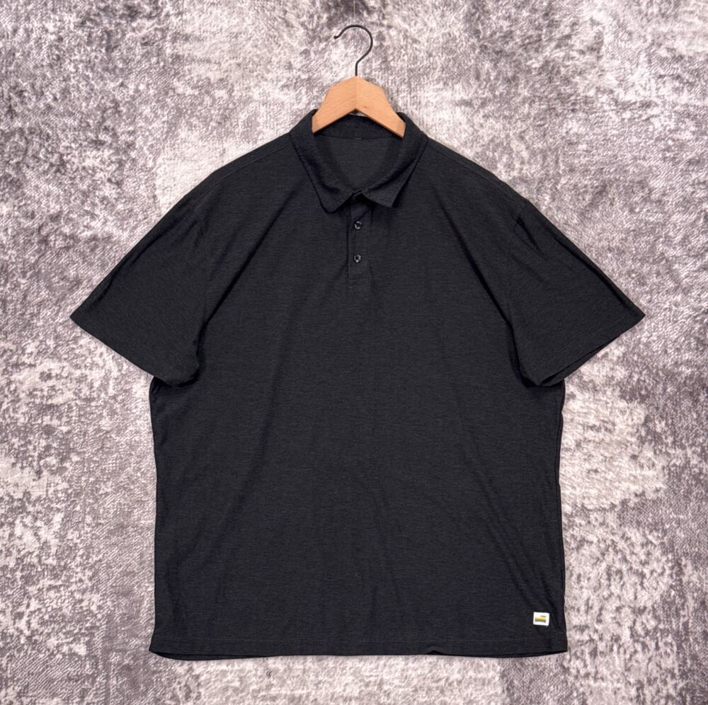 Vuori Strato Tech Polo Shirt XL Mens Gray Dreamknit Short Sleeve